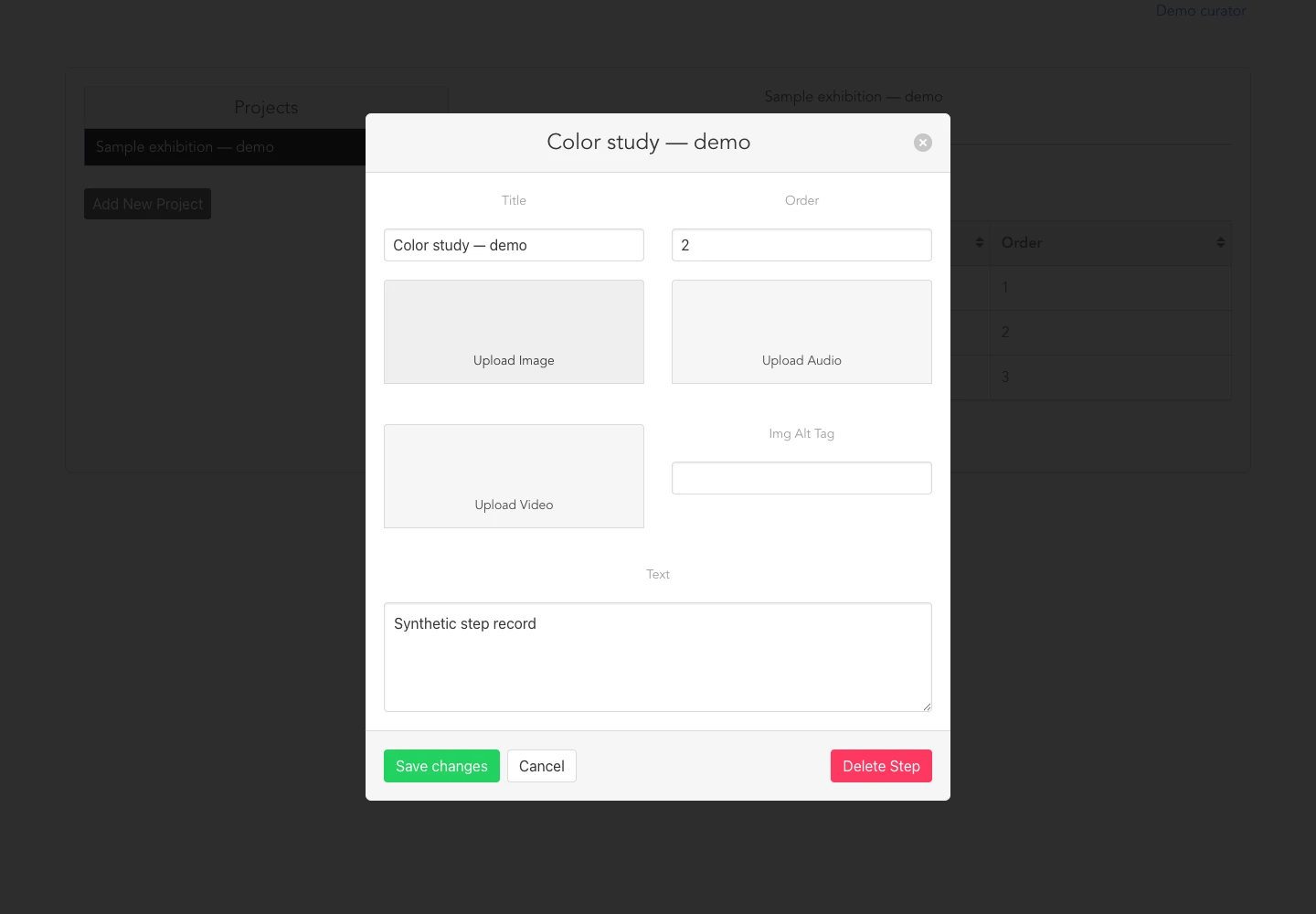 DIMONscapes step editor modal