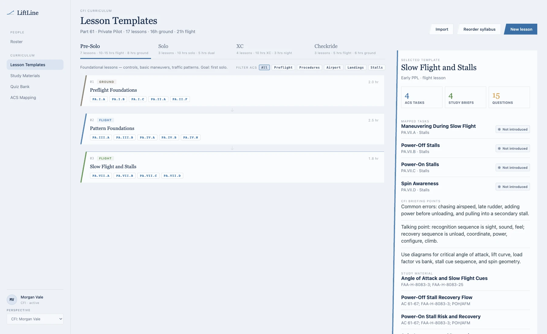 LiftLine curriculum and lesson templates