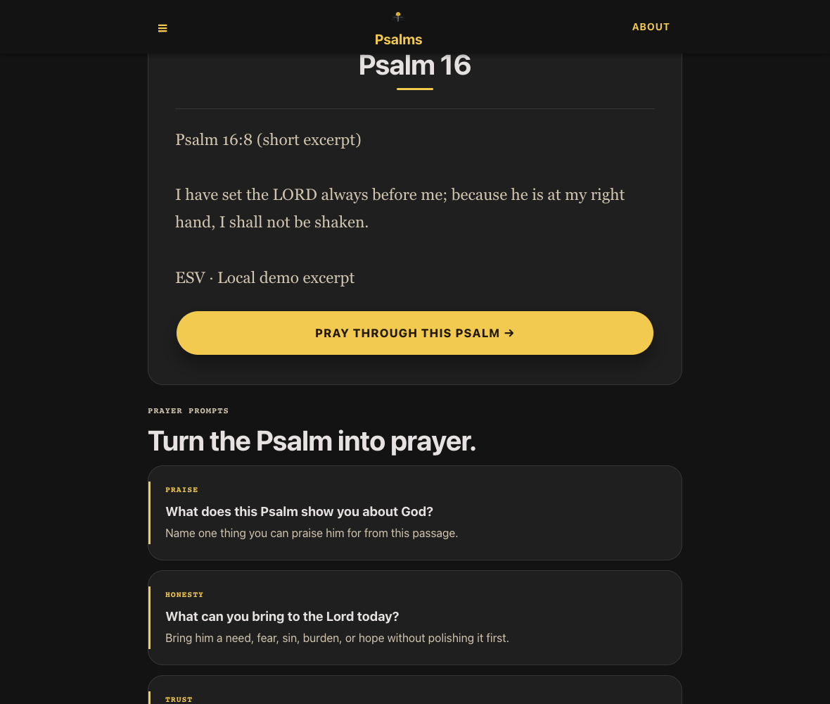 Pray The Bible Psalm reader