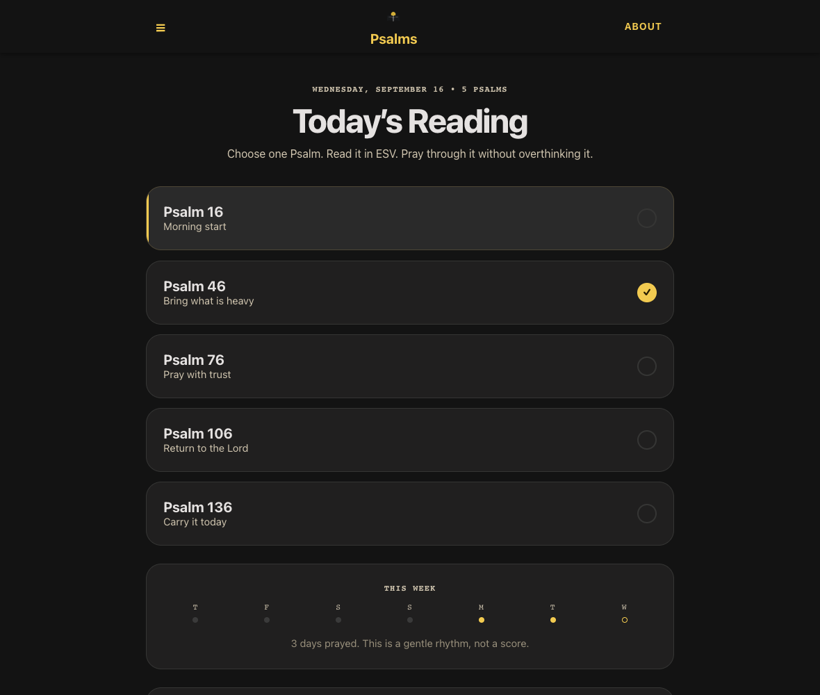 Pray The Bible daily reading choices